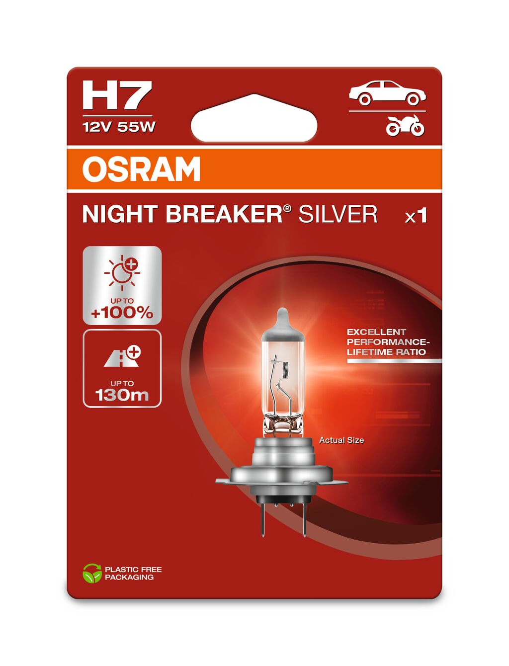 OSRAM 64210NBS-1BL NIGHT BREAKER® SILVER Glühlampe, Fernscheinwerfer